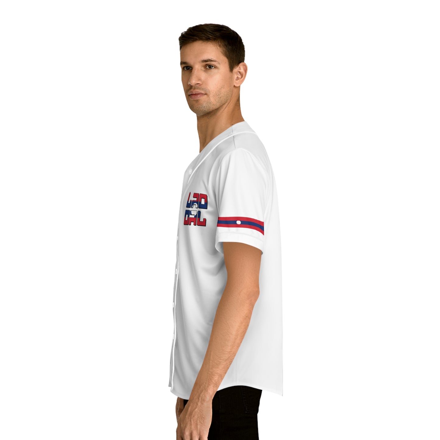 WHITE LAO RETRO BASEBALL JERSEY