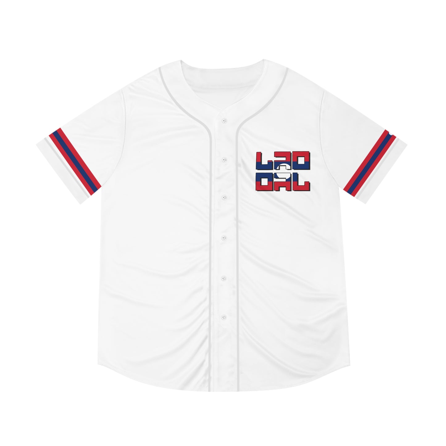 WHITE LAO RETRO BASEBALL JERSEY