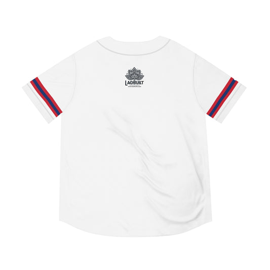 WHITE LAO RETRO BASEBALL JERSEY
