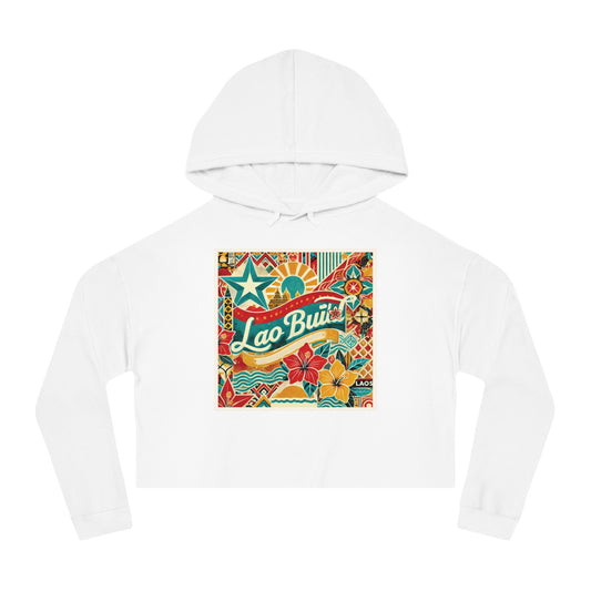 WOMEN'S LAO-HAWAIIAN FUSION CROPPED HOODIE