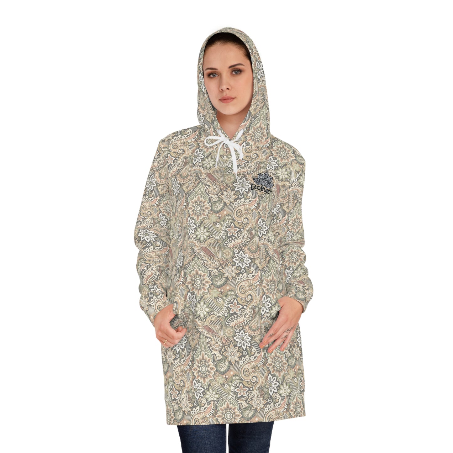 WOMEN'S LAOBUILT CAMOUFLAGE HOODIE DRESS