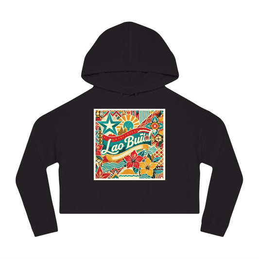 WOMEN'S LAO-HAWAIIAN FUSION CROPPED HOODIE