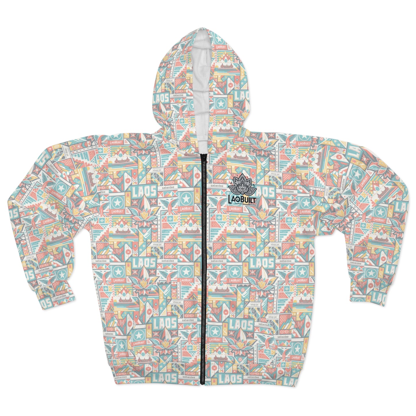 LAOBUILT HERITAGE UNISEX ZIP-UP HOODIE