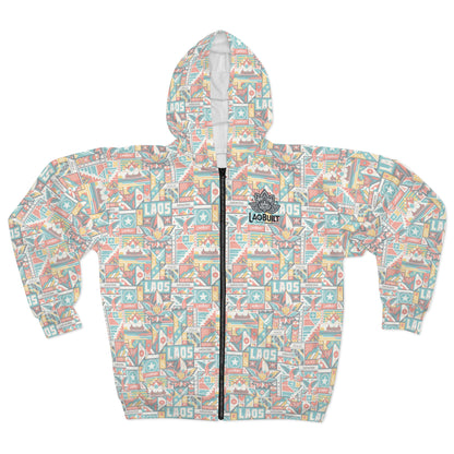 LAOBUILT HERITAGE UNISEX ZIP-UP HOODIE