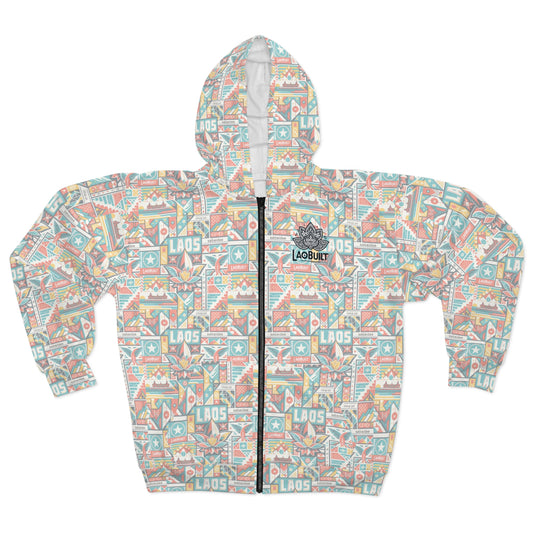 LAOBUILT HERITAGE UNISEX ZIP-UP HOODIE