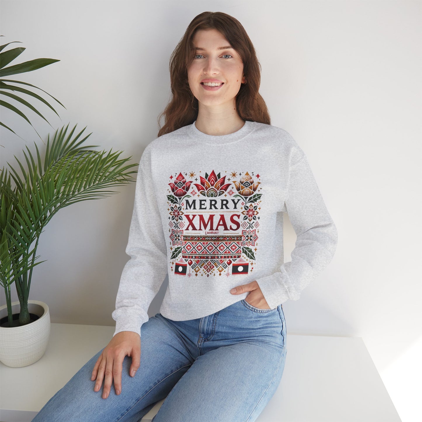 LAOBUILT MERRY XMAS SWEATSHIRT - LAO HERITAGE EDITION
