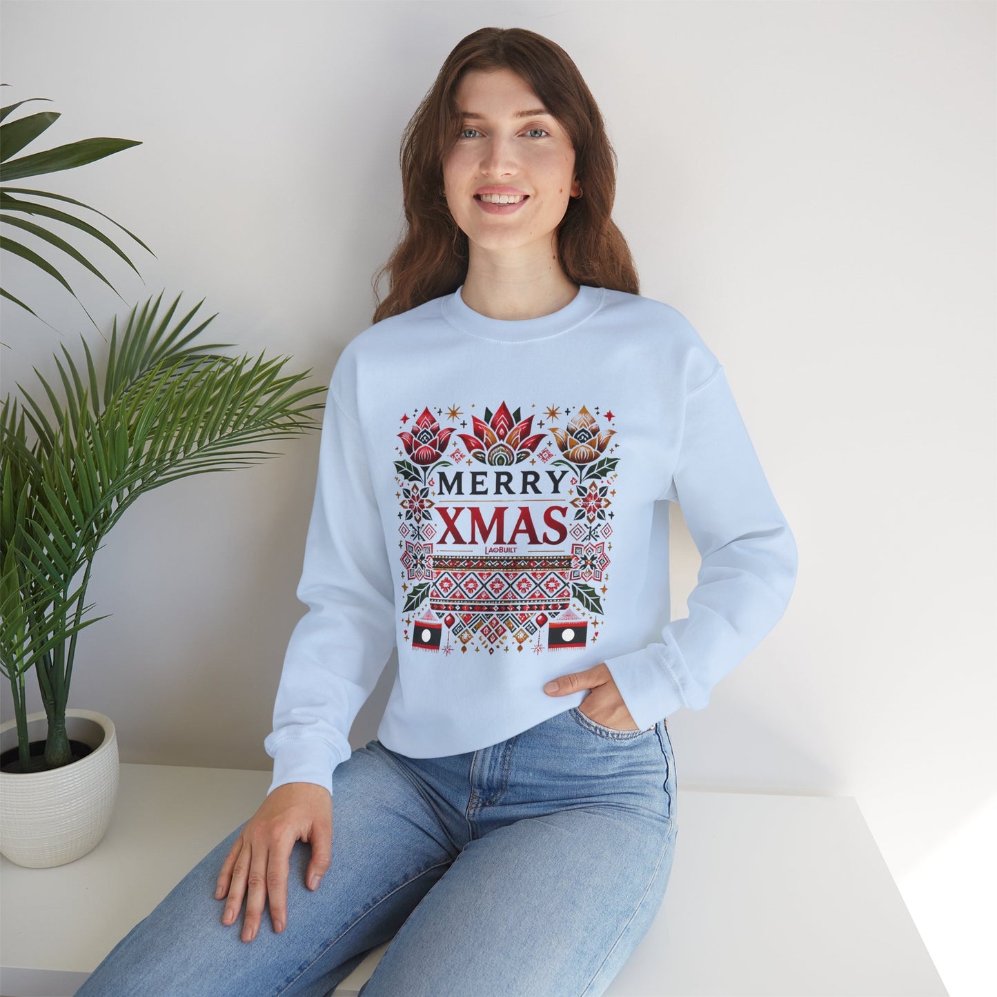 LAOBUILT MERRY XMAS SWEATSHIRT - LAO HERITAGE EDITION