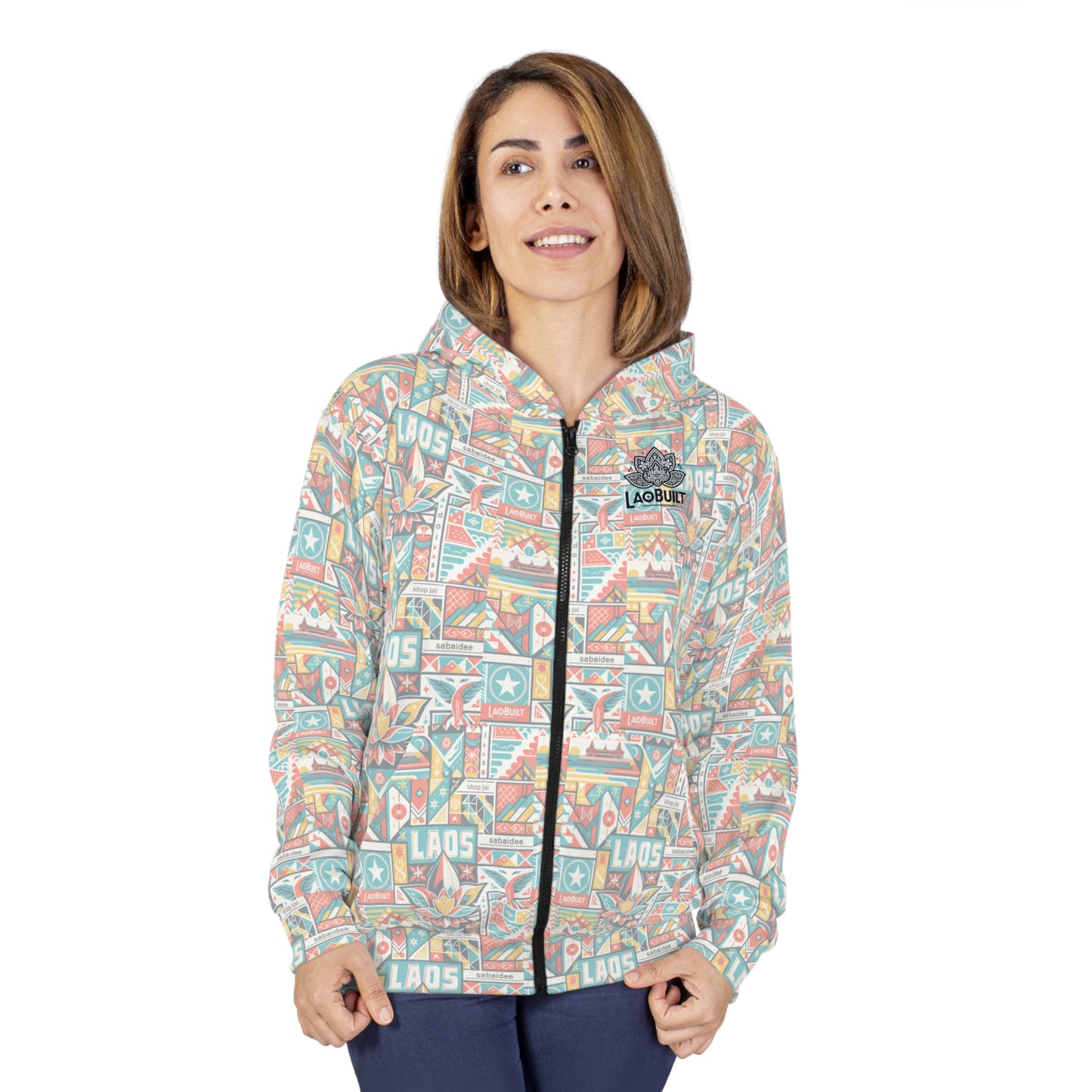 LAOBUILT HERITAGE UNISEX ZIP-UP HOODIE