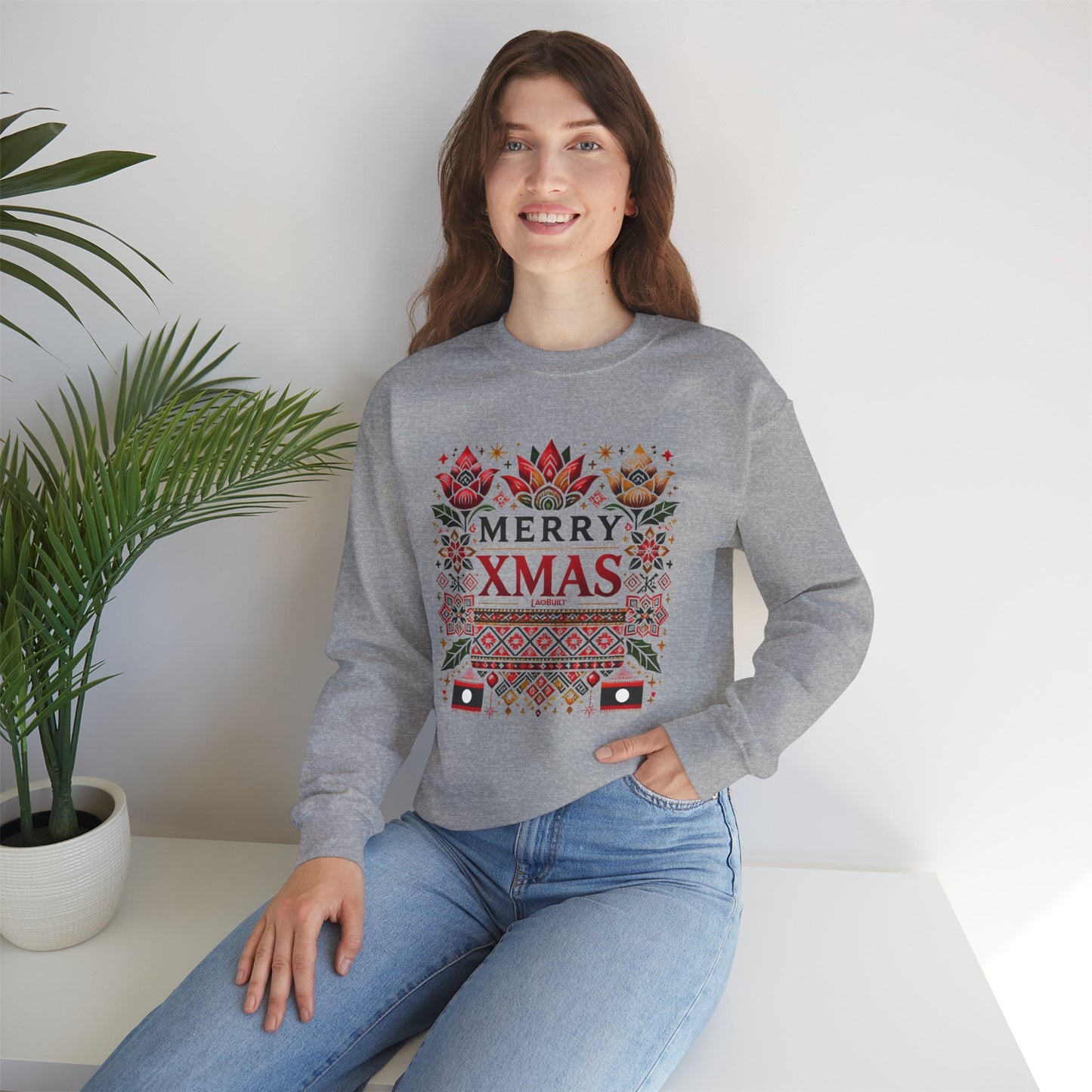 LAOBUILT MERRY XMAS SWEATSHIRT - LAO HERITAGE EDITION