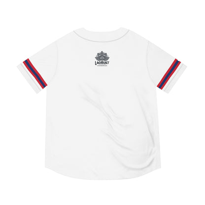 WHITE LAO RETRO BASEBALL JERSEY