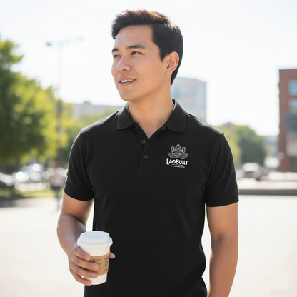 MEN'S LAOBUILT SPORT POLO SHIRT (BLACK)
