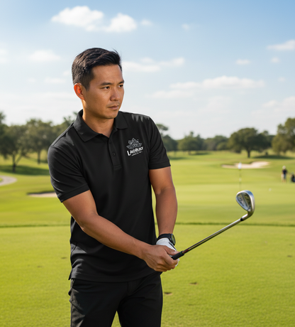MEN'S LAOBUILT SPORT POLO SHIRT (BLACK)